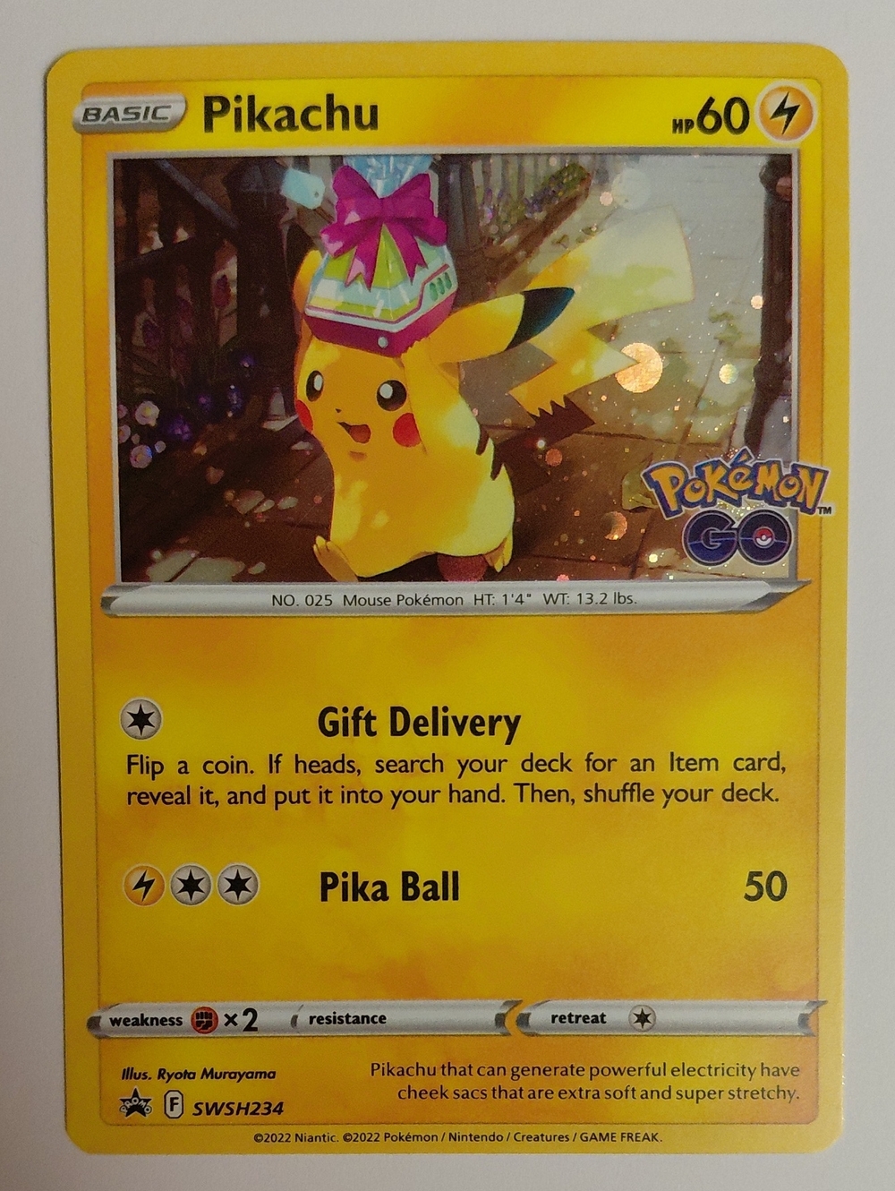 Pokemon GO - Pikachu Promo Card - Cosmos Holo